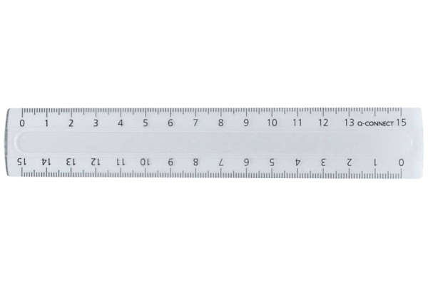 Righello Q-Connect trasparente 15 cm  KF00583