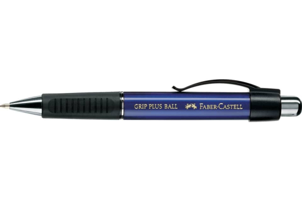 Penna a sfera a scatto Faber-Castell Grip Plus - tratto M - blu 140732