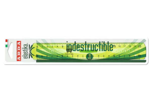 Doppio decimetro ARDA Linea Elastika plastica verde trasparente 20 cm EL20P