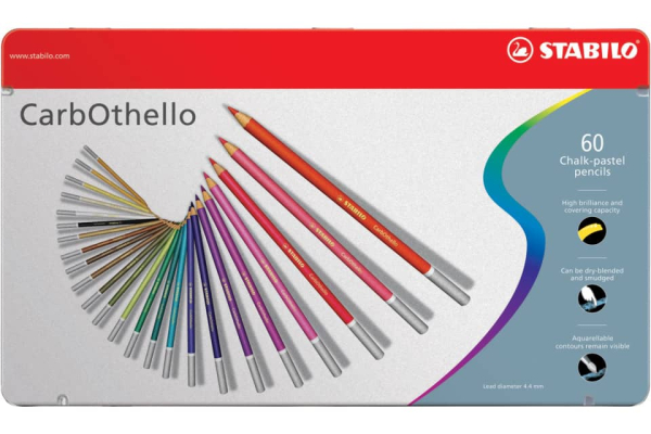 Matite colorate Stabilo CarbOthello tratto 4,4 mm assortiti scatola di metallo da 60 - 1460-6