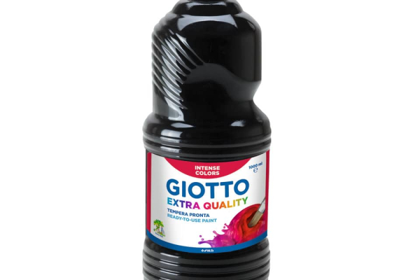 Tempera a base d'acqua GIOTTO Extra Quality flacone 1 lt nero 53342400