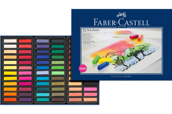 Crete morbide Faber-Castell Soft Pastels Creative Studio mini assortiti astuccio di cartone da 72 - 128272