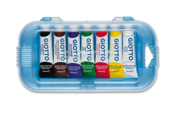 Tempere GIOTTO Extra 7,5 ml assortiti scatola appendibile da 7 tubetti 30150000
