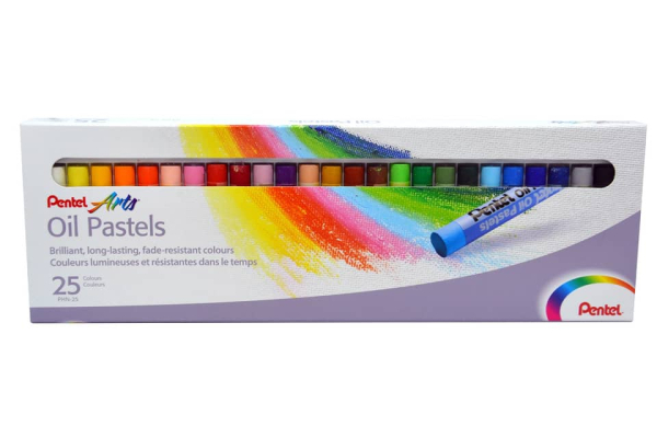 Pastelli a olio Pentel Arts Oil Pastel - 8 mm colori assortiti Conf. 25 pezzi - 0100525