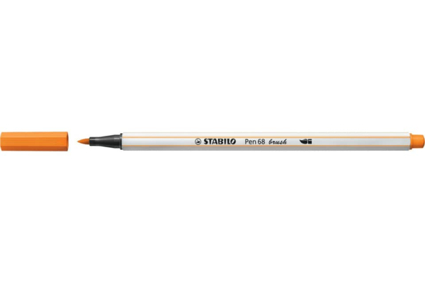 Pennarello Stabilo Pen 68 brush - punta a pennello - M 1 mm arancio 568/54