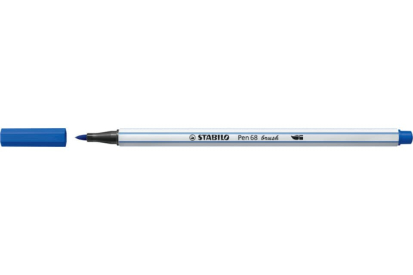Pennarello Stabilo Pen 68 brush - punta a pennello - M 1 mm blu oltremare - 568/32