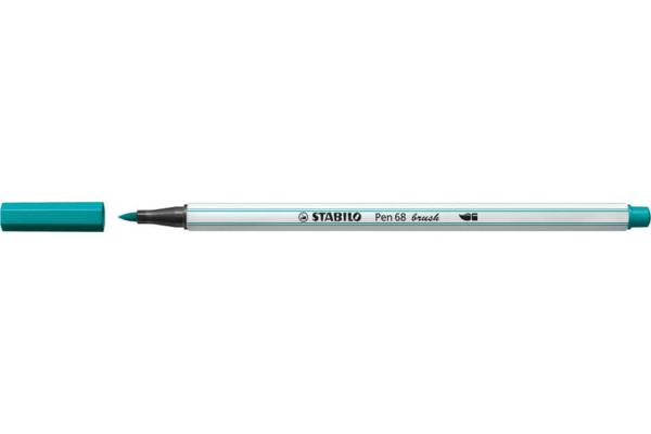 Pennarello Stabilo Pen 68 brush - punta a pennello - M 1 mm blu turchese 568/51