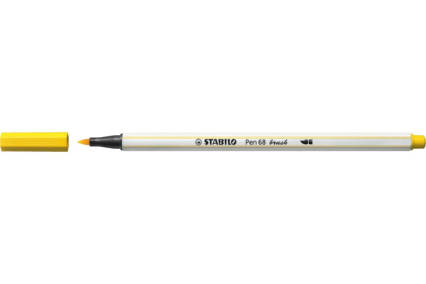 Pennarello Stabilo Pen 68 brush - punta a pennello - M 1 mm giallo 568/44