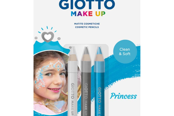 Tris tematico di matite cosmetiche GIOTTO bianco, argento, azzurro - Princess conf. 3 pezzi 473400