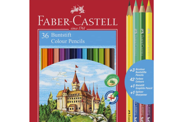 Matite colorate Faber-Castell Eco Il Castello Conf. 36 + 3 Bicolor + 1 Grafite - 110336