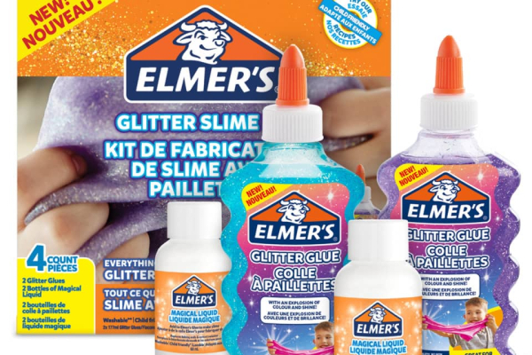 Kit Glitter Slime Elmer's 2 flaconi colla blu/viola 177 ml + 2 Magical Liquid 68 ml - 2077256
