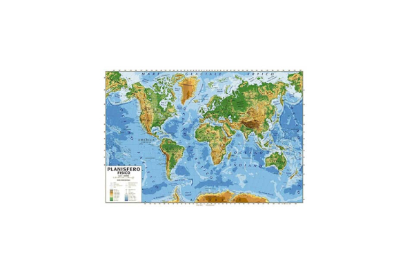 Carta geografica plastificata - 100x140 cm CWR planisfero 06997