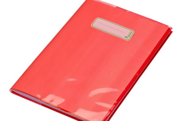 Copriquaderno con etichetta - coprimaxi A4 in Eco-Polietilene - 140 μm CoLibrì rosso - CM090TR