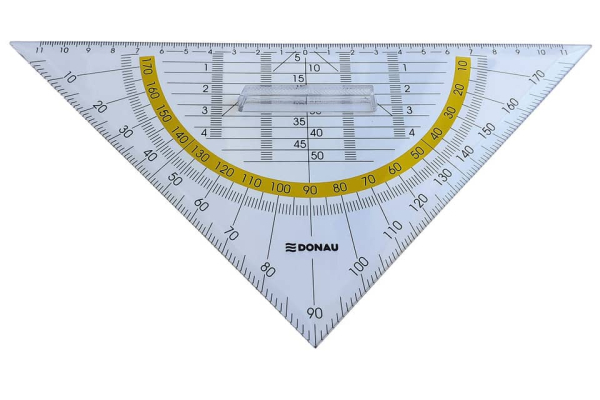 Squadra con goniometro 25 cm Donau con impugnatura 45° 4210004-00