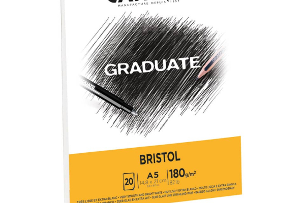 Blocco GRADUATE Bristol A5 20 fogli. 180 g/m² Canson bianco C400110382