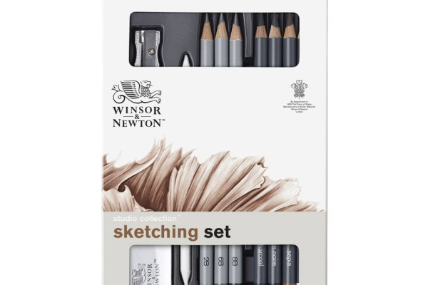 Scatola in metallo 10 matite da schizzo assortite Winsor&Newton nero 0490010