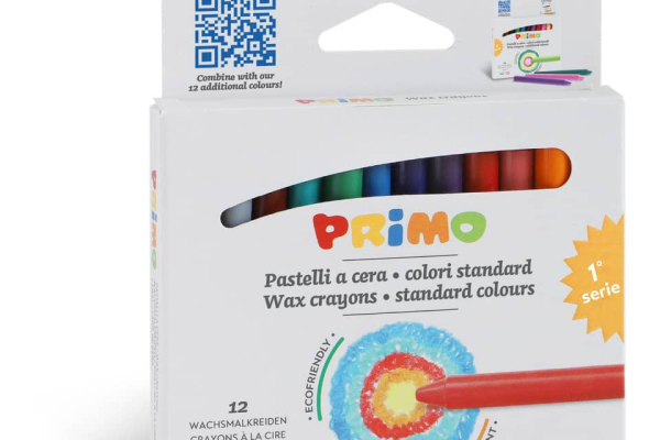 Pastelli a cera alta resistenza confezione 12 colori Primo assortiti 0501PC12E
